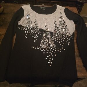 Lane Ashley Black and Silver Sequin Sweater